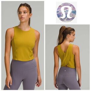 Lululemon Nulu Twist-Back Yoga Tank Top *Light Support, C/D Cups in Auric Gold
